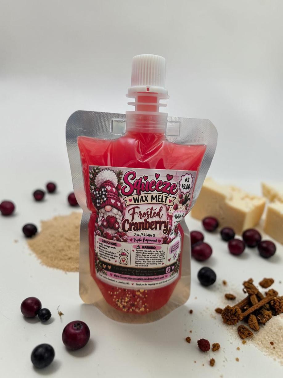 Frosted Cranberry Triple Fragranced Squeeze Wax Melt 3 oz.