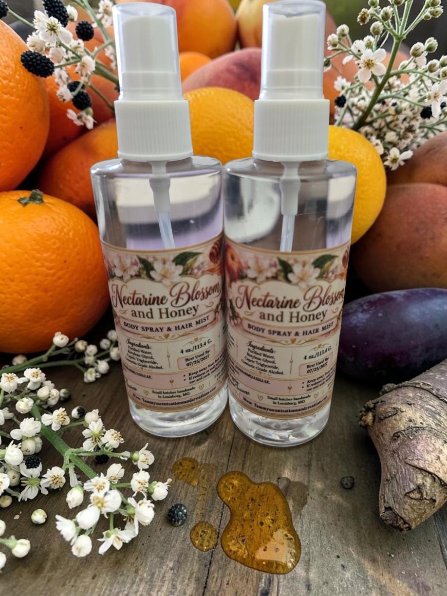Nectarine Blossom and Honey body spray and hair mist 4 oz.