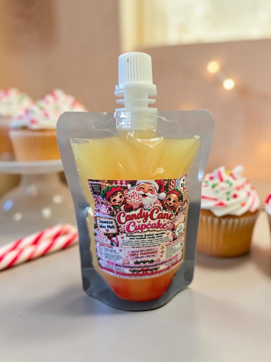 Candy Cane Cupcake Triple Fragranced Squeeze Wax Melt 3 oz.