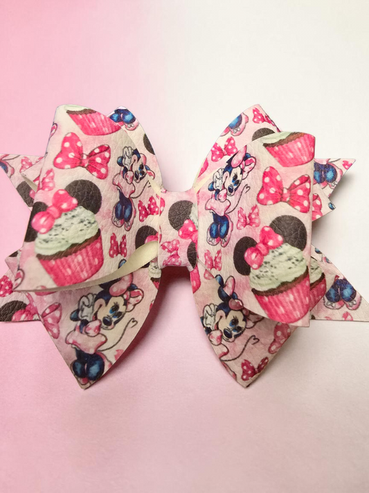 Pink Mouse Single Hair Bow