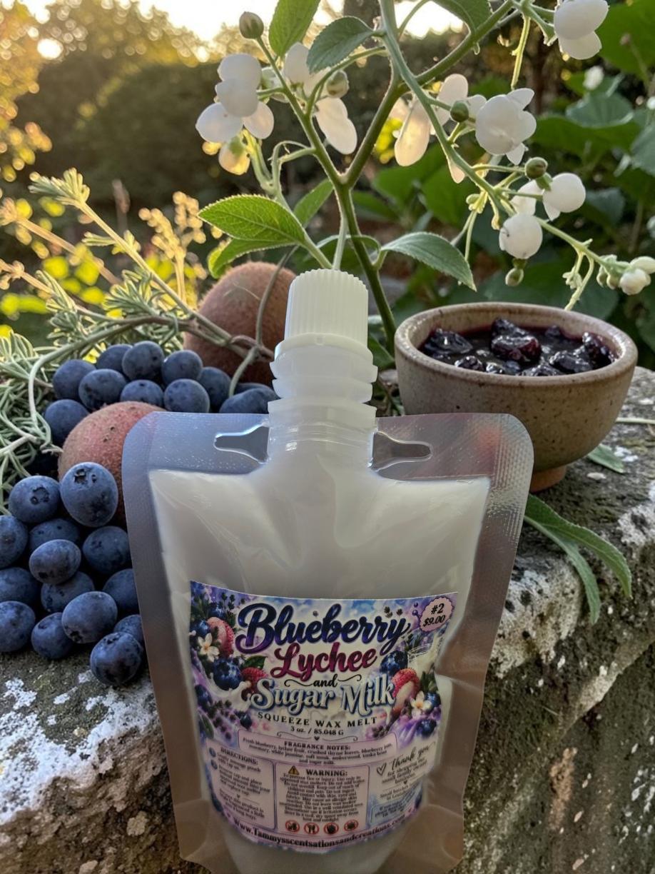 Blueberry Lychee and Sugar Milk Triple Fragranced Squeeze Wax Melt 3 oz.